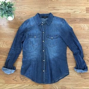 NWOT Sanctuary chambray shirt, snap down style, S